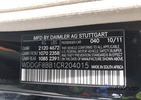 2012 Mercedes-Benz C 300 Luxury 4Matic/Sport 4Matic из США, поврежденный, VIN WDDGF8BB1CR204015